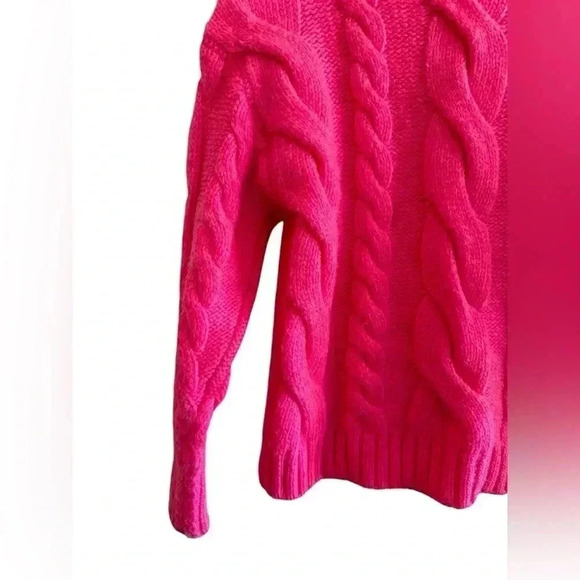 Anthropologie Mock Neck Cable-Knit Sweater XS Pink Wool Blend - Picture 11 of 16
